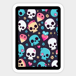 Cute Creepy Candy Skull Sticker